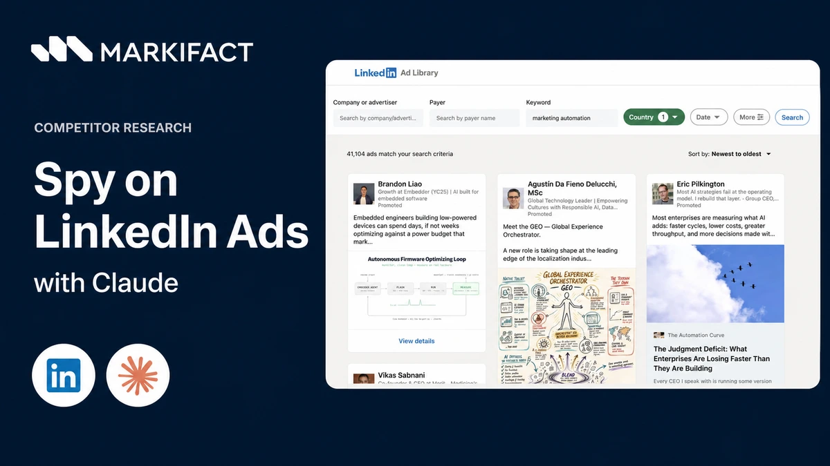 LinkedIn Ads Library: Spy on Competitor Ads with Claude