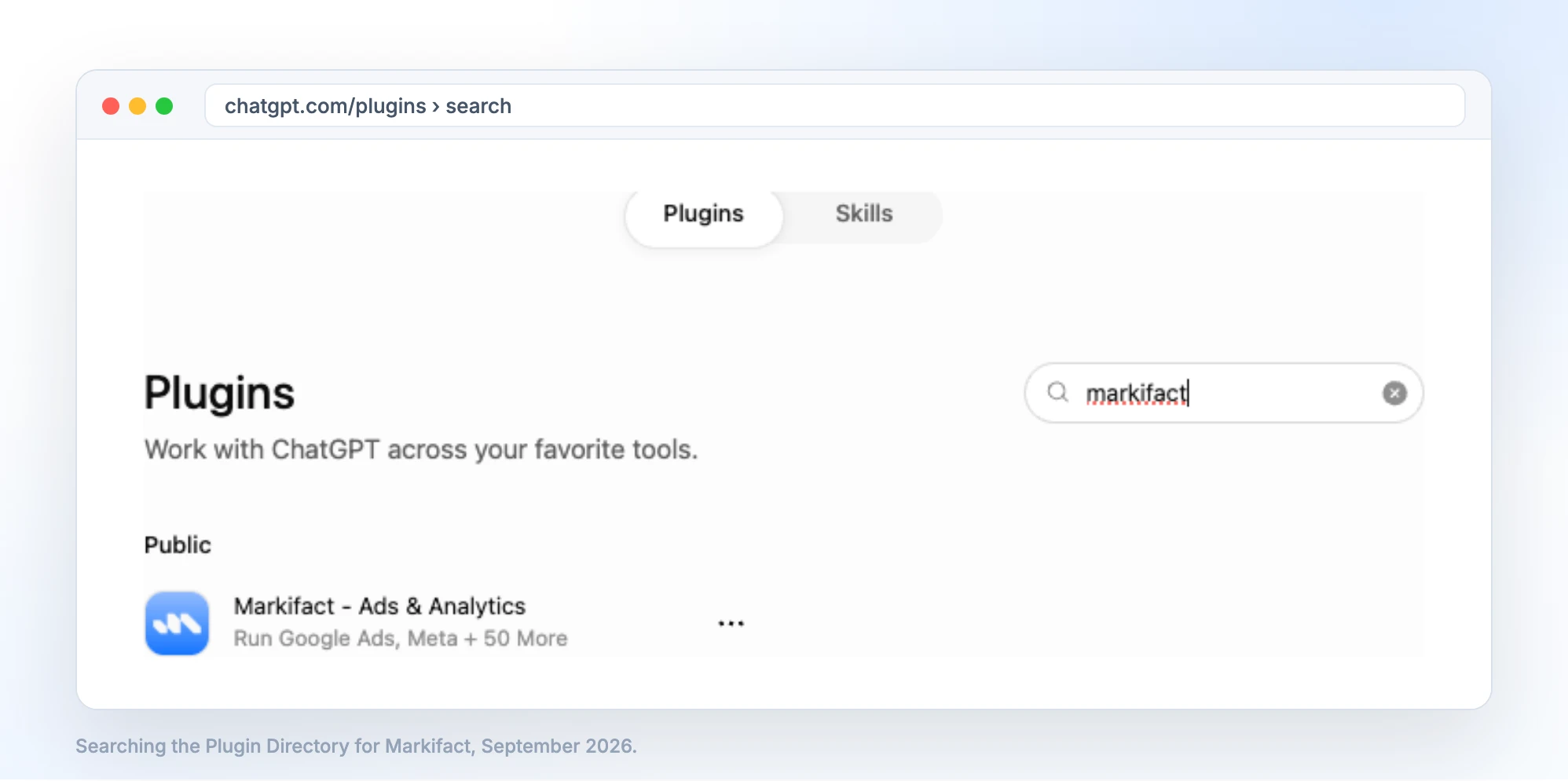 Searching the ChatGPT Plugin Directory for Markifact