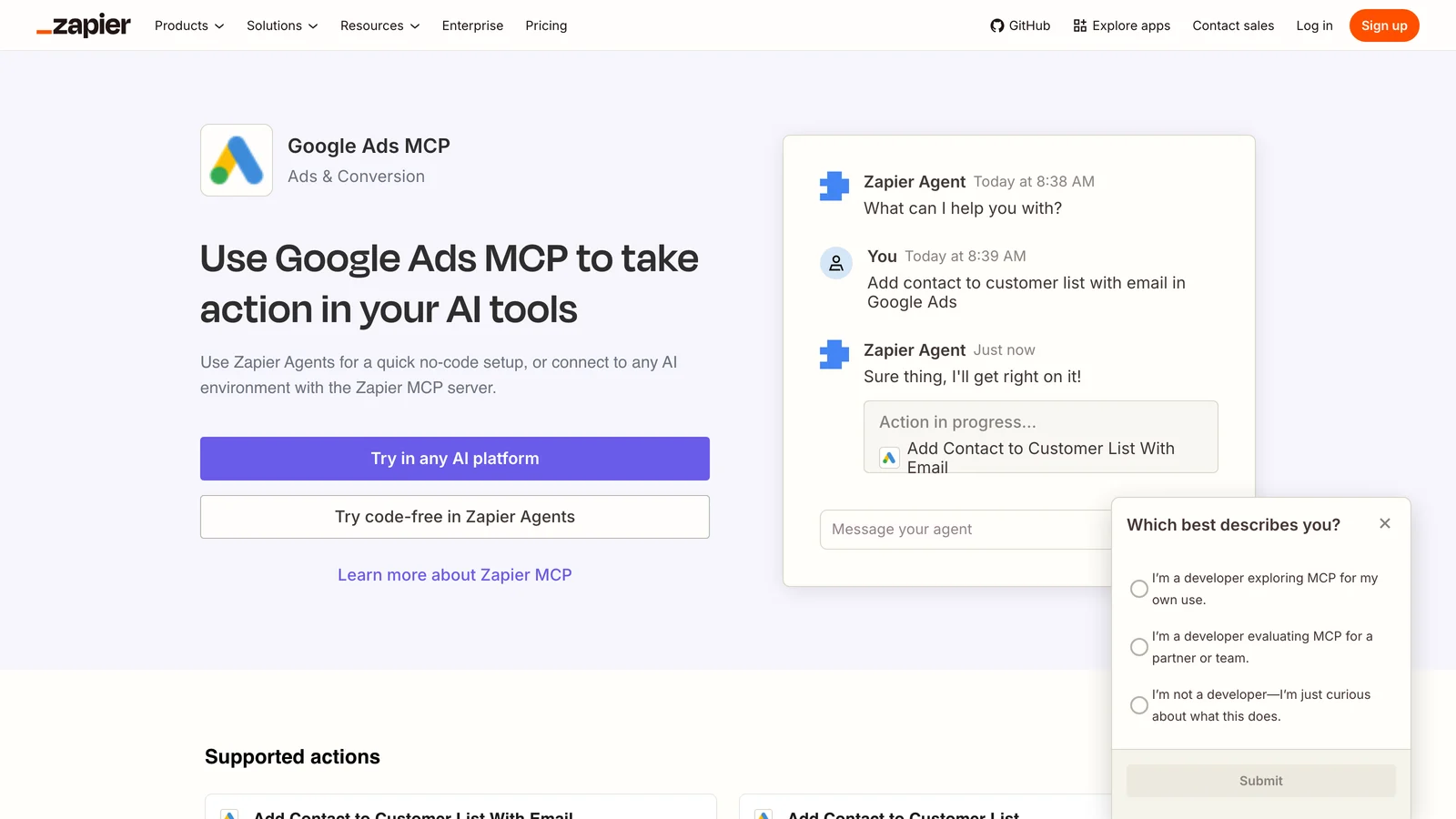 Zapier Google Ads MCP