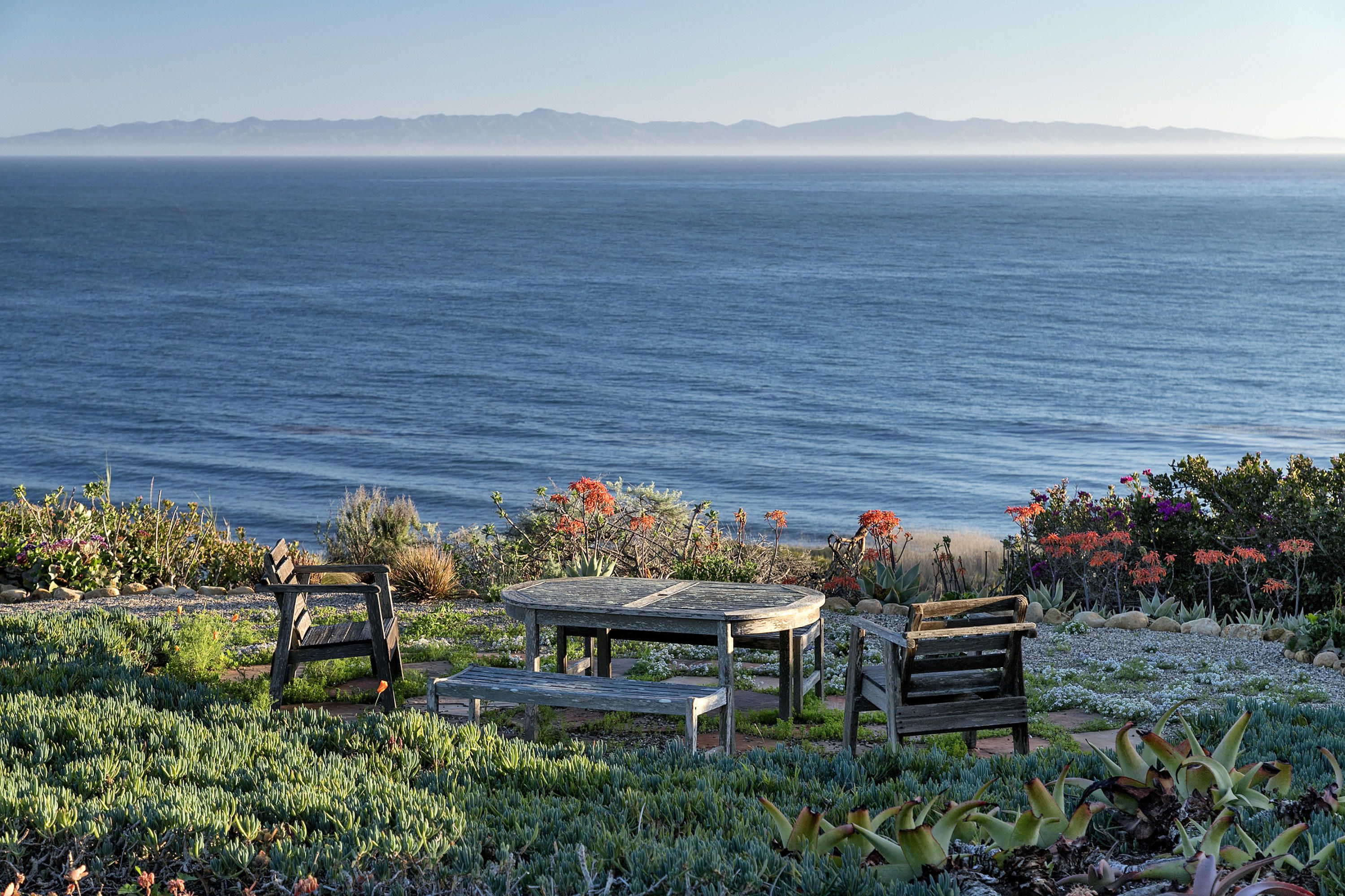 garden overlooking ocean