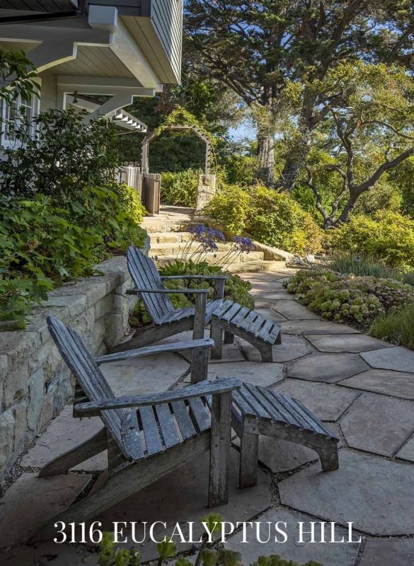 backyard chairs overlooking garden