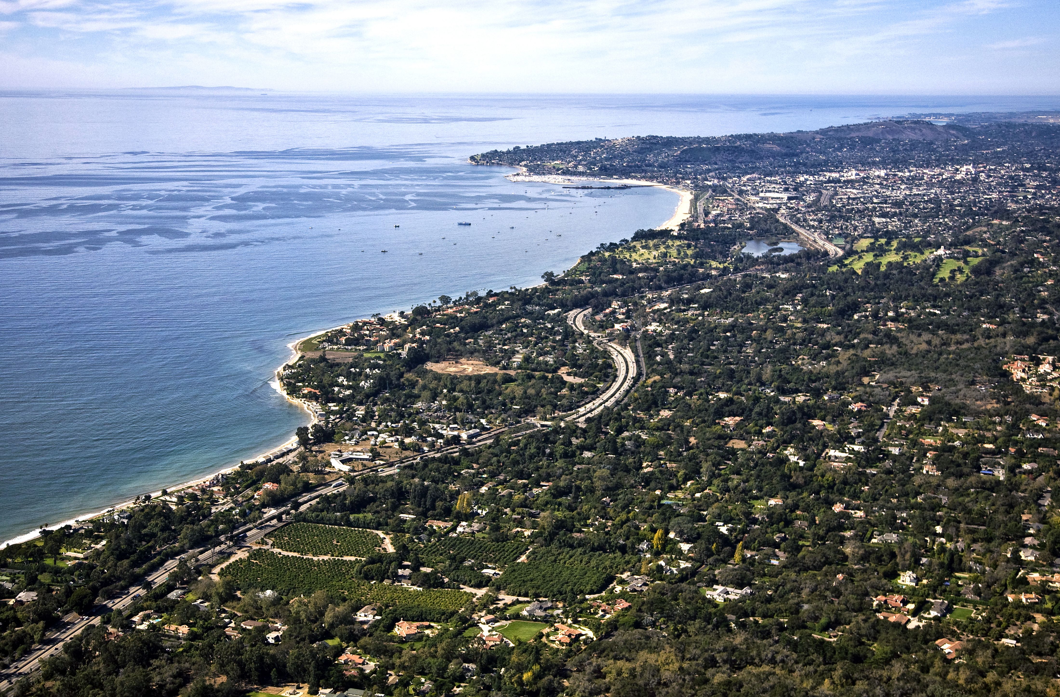 aerial view of Santa Barbara coast