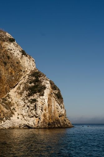 large cliff over water