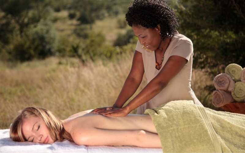 Tranquil spa treatment room at Sabi Sabi Earth Lodge inspired by nature