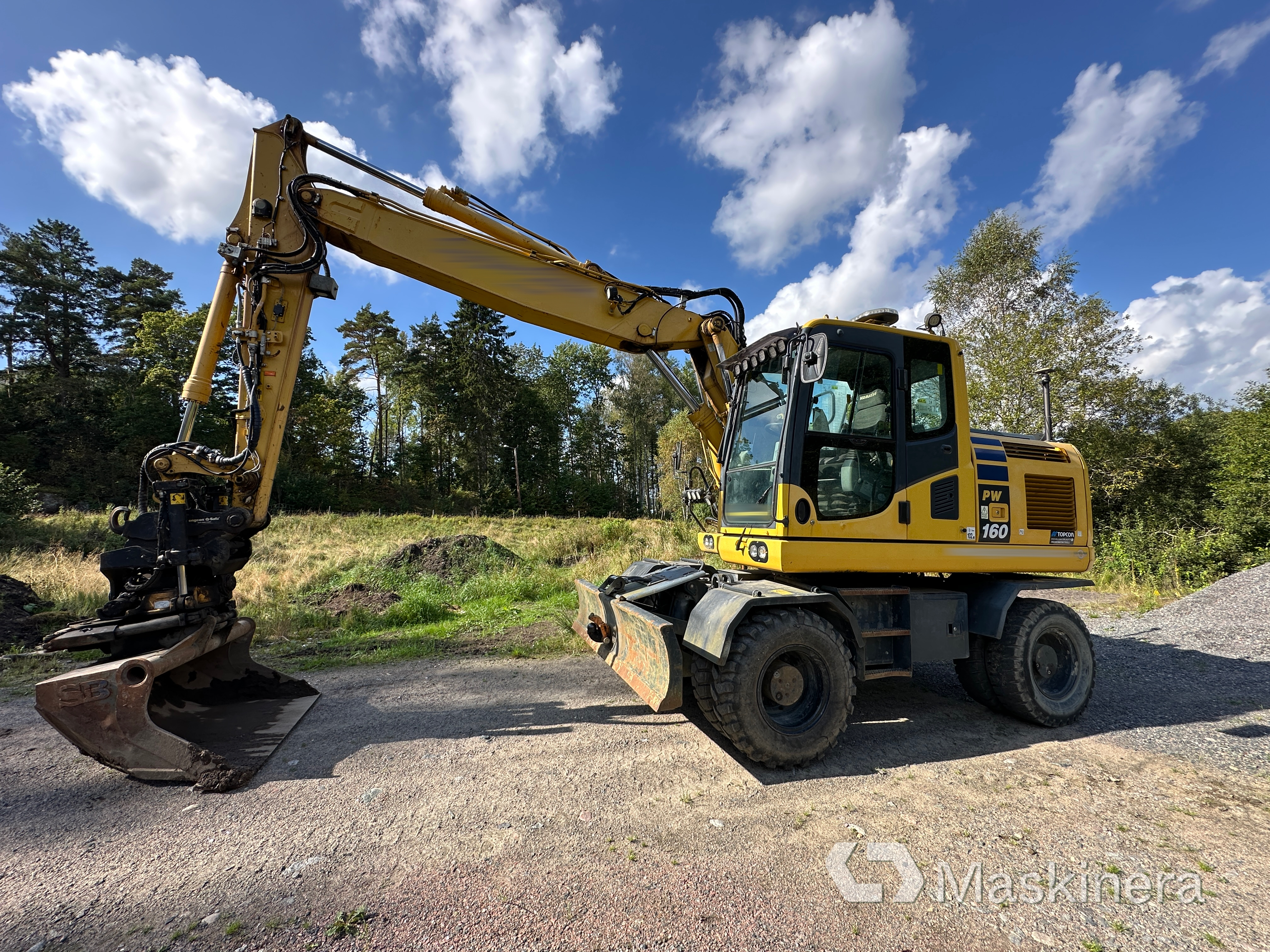 Hjulgrävare Komatsu PW160-10 med 3D maskinstyrning