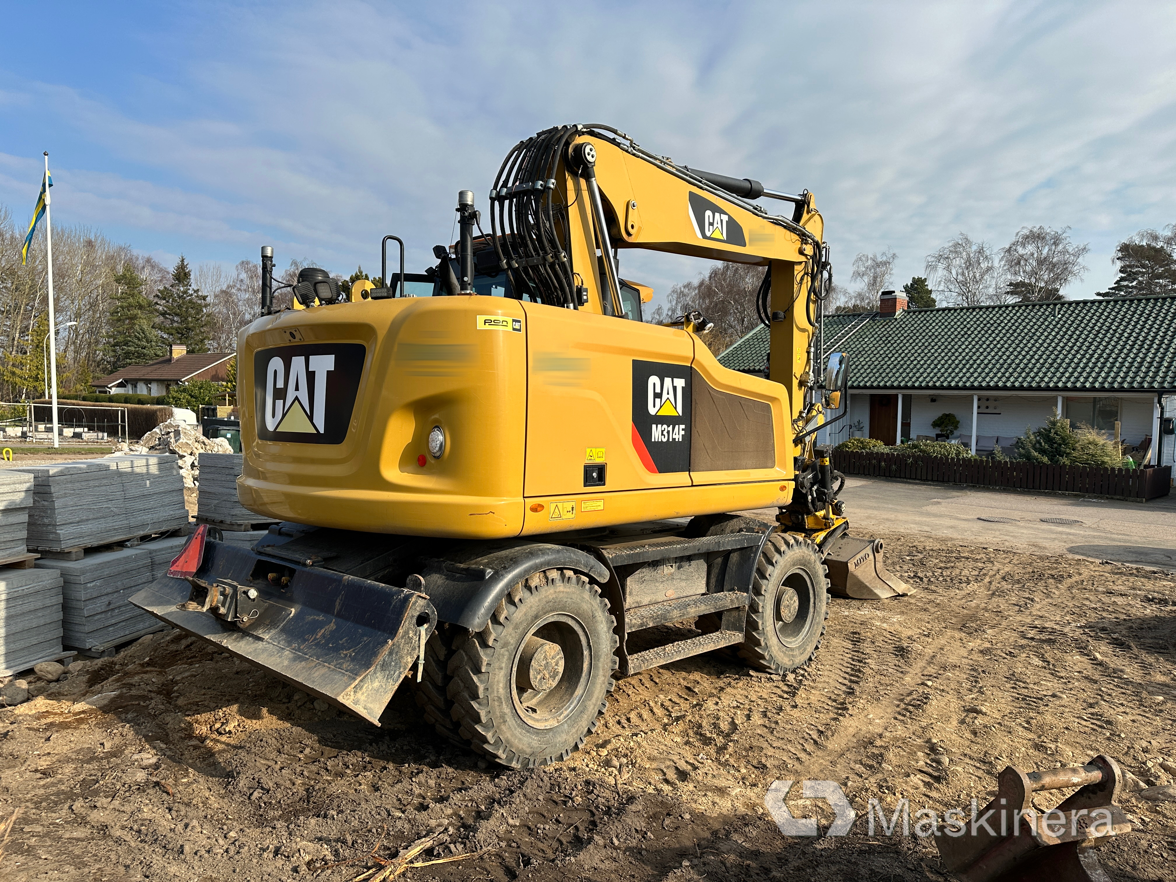 Hjulgrävare Cat M314F + redskap/vagn/grävsystem