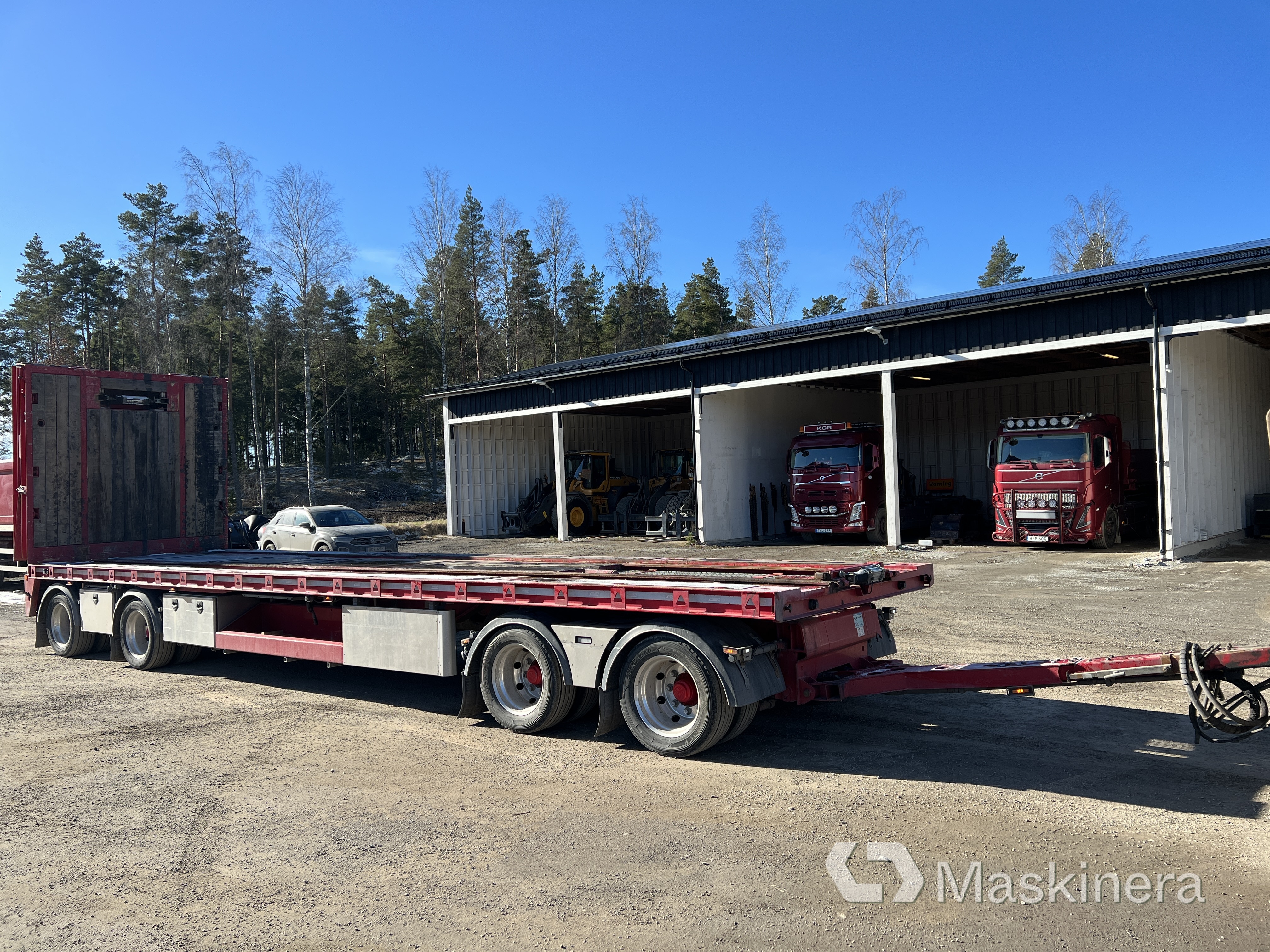 4 axlad 38 tons maskinvagn / lastväxlarvagn kombi
