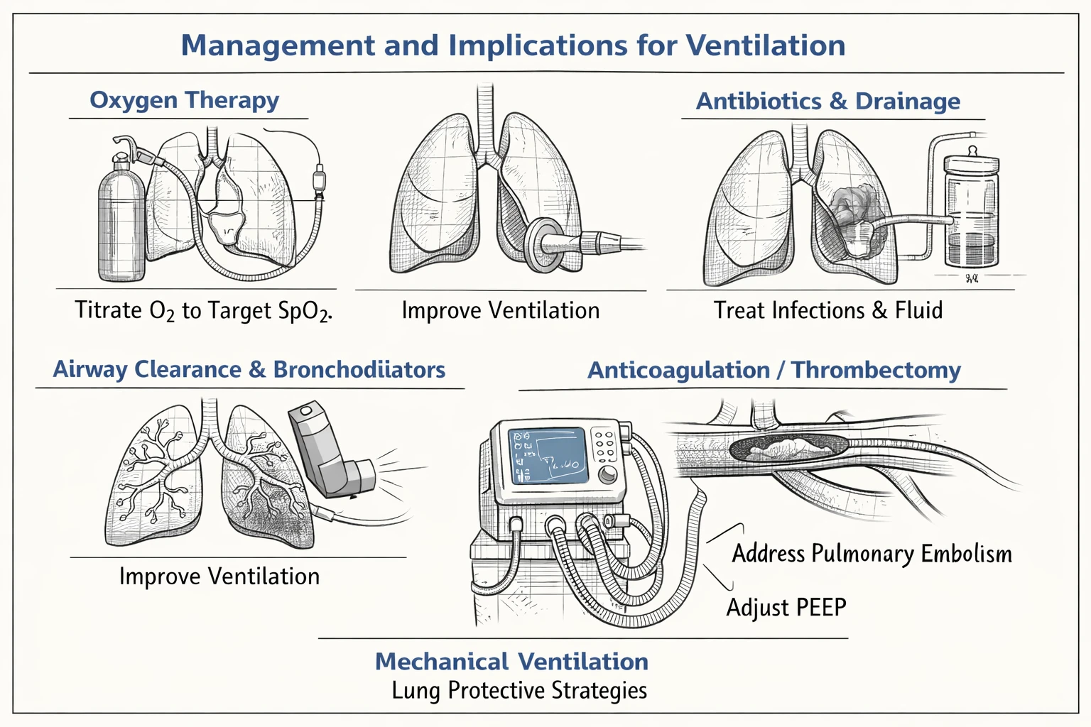 Management and implications for ventilation