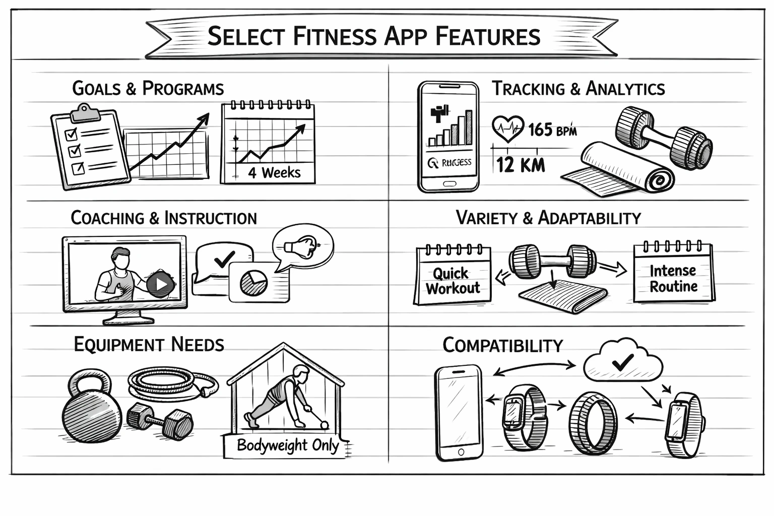 Select fitness app features