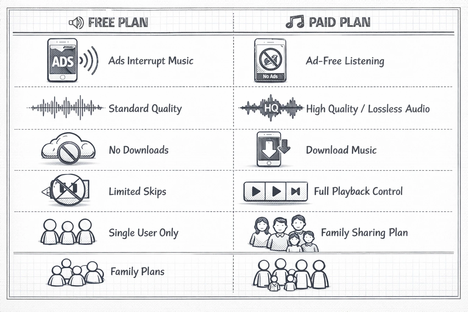 Free vs paid plans
