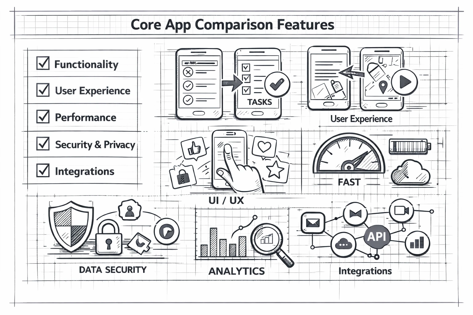 Core app comparison features