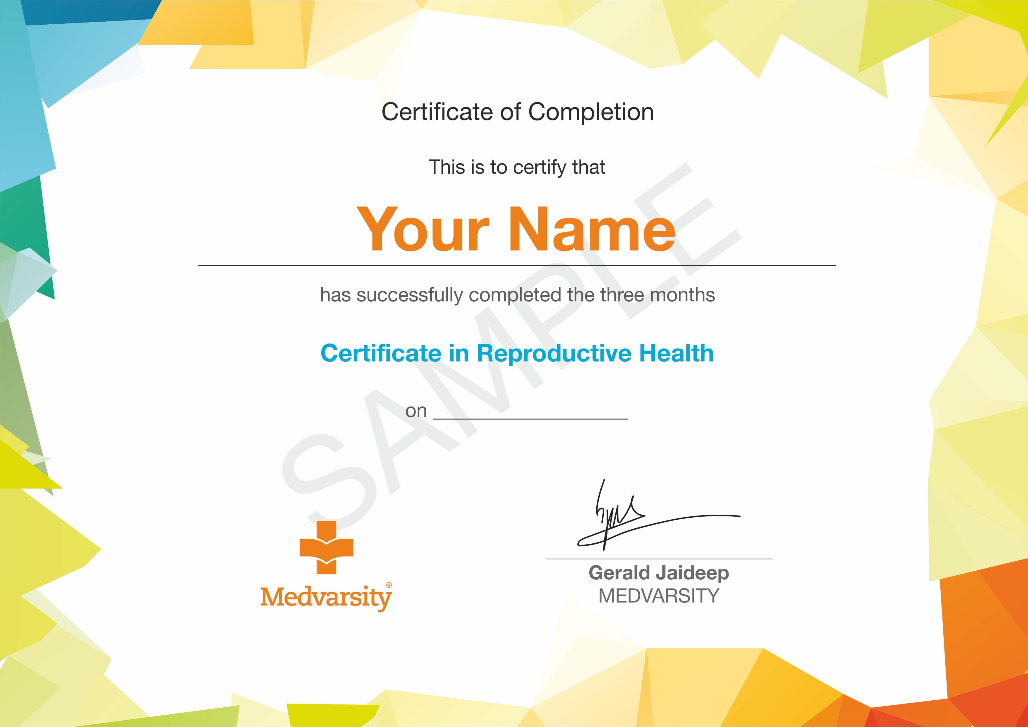 Certificate Course in Reproductive Health Medvarsity