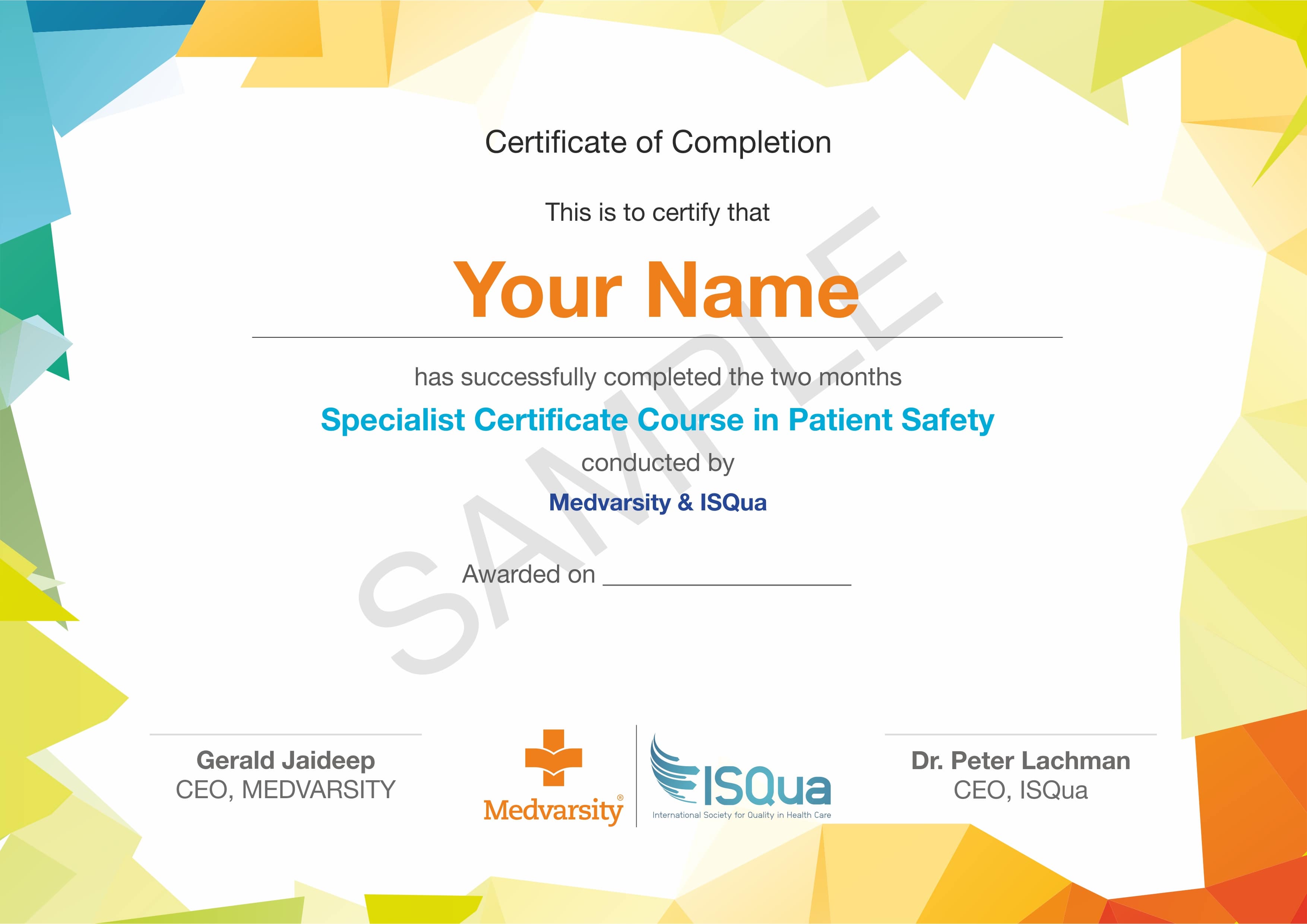 Certificate Course in Patient Safety Online Medical Courses