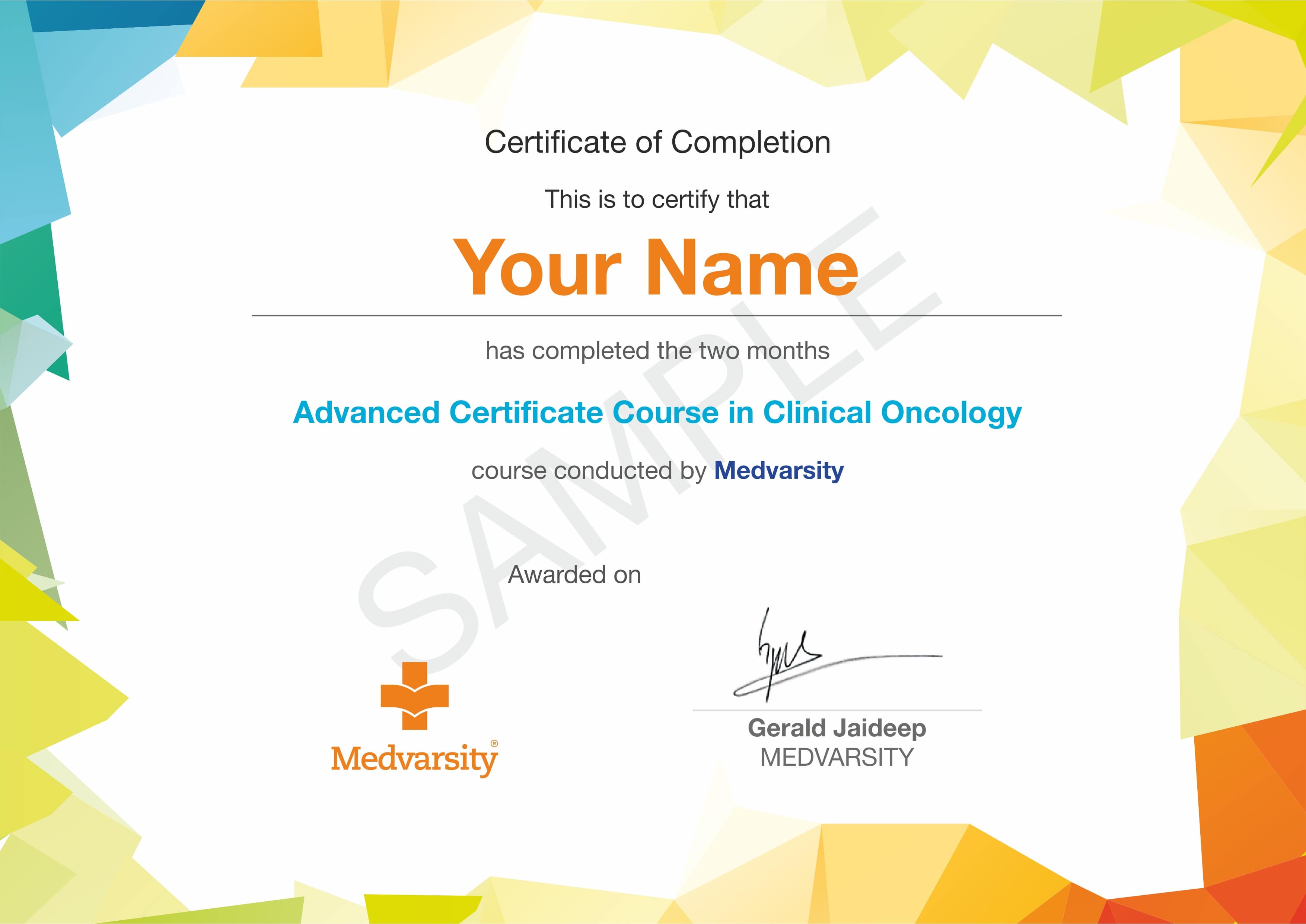 Advanced Certificate in Clinical Oncology Oncology Online Course