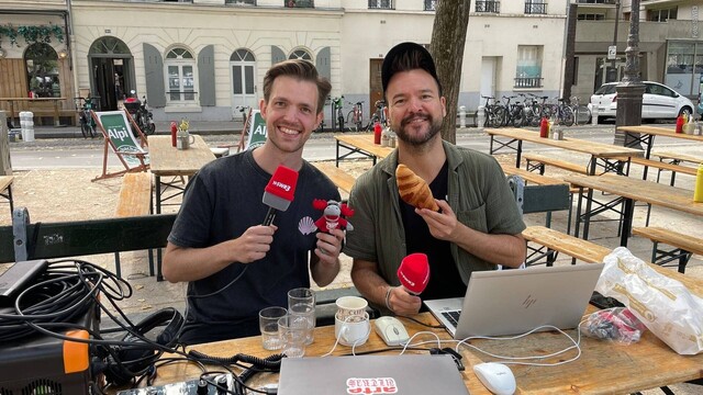 Olympia: SWR3-Moderator Sebastian Müller und Reporter Kimon Schanze live aus Paris (Foto: SWR3)