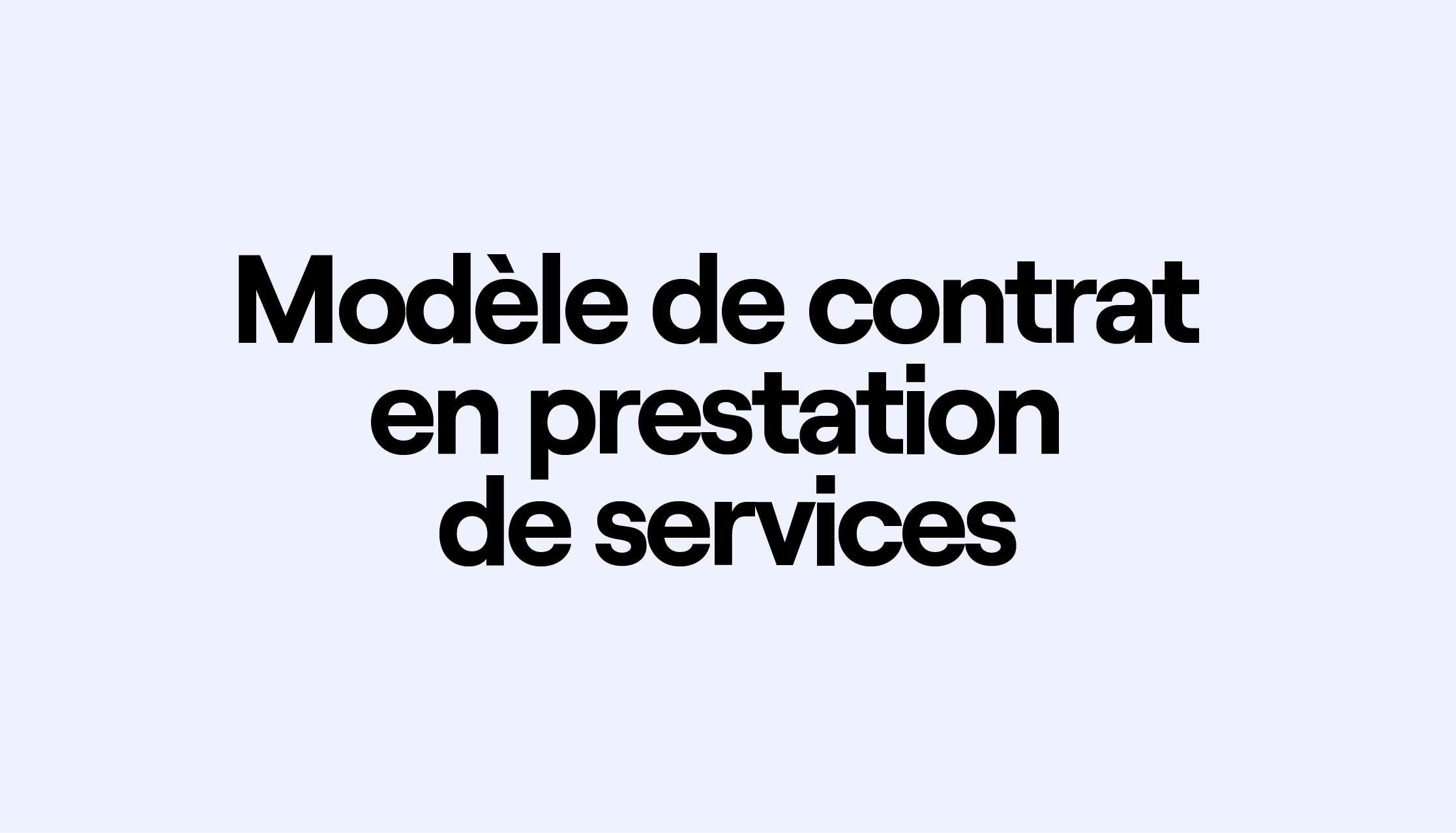 modèle prestation de services