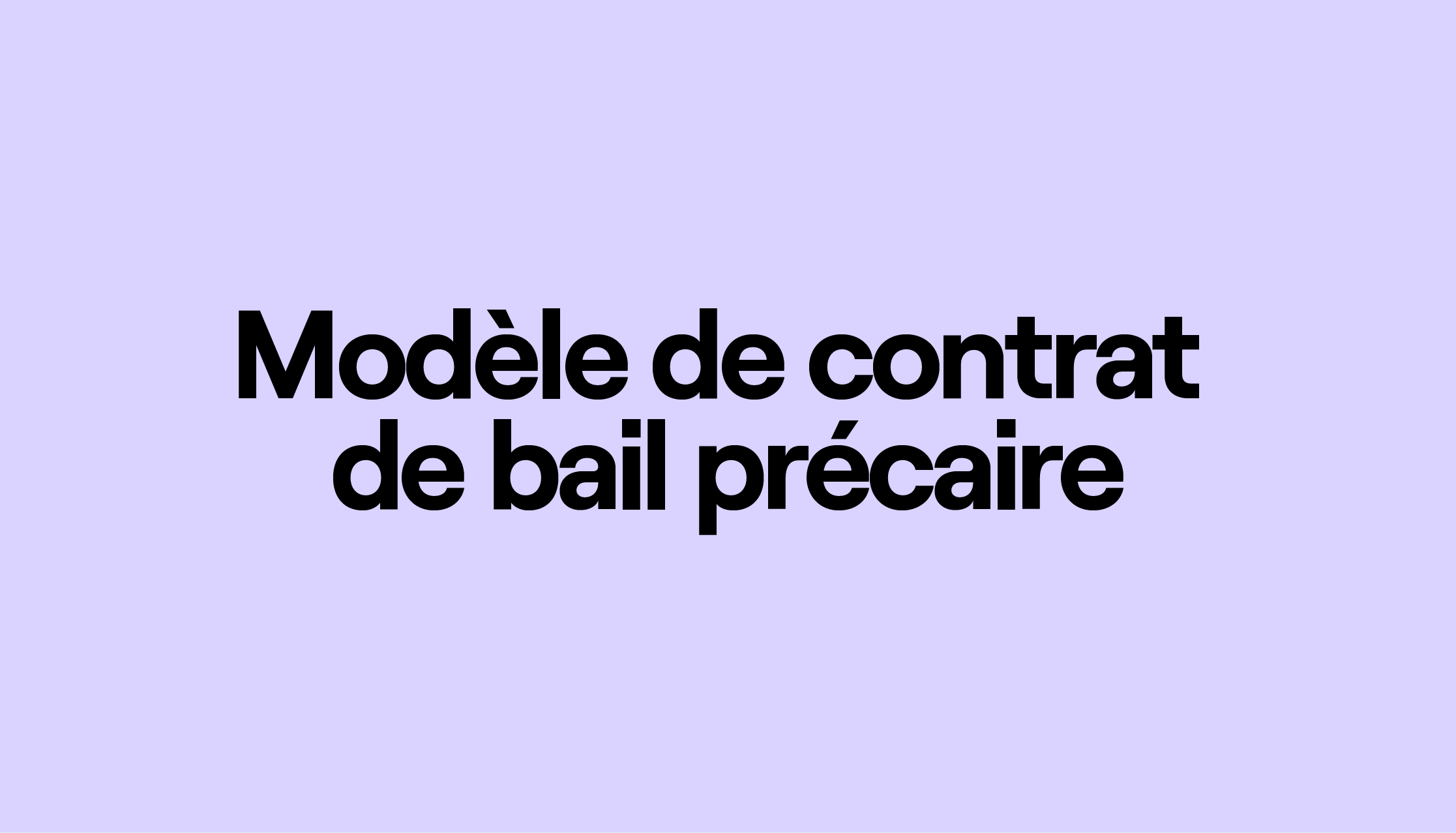 modèle contrat bail précaire 