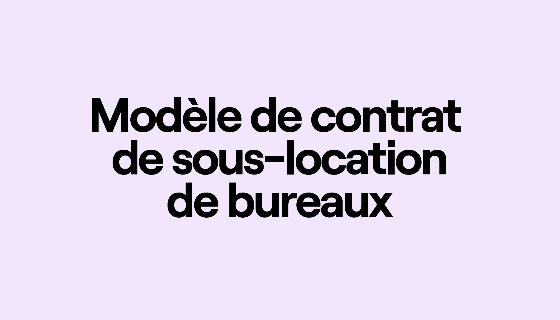 modèle sous location bureau 