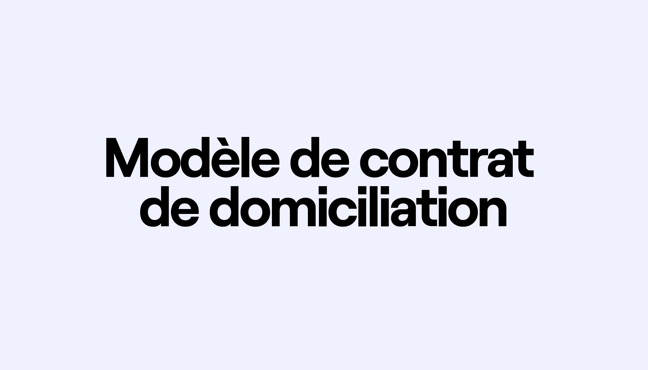 modèle contrat domiciliation