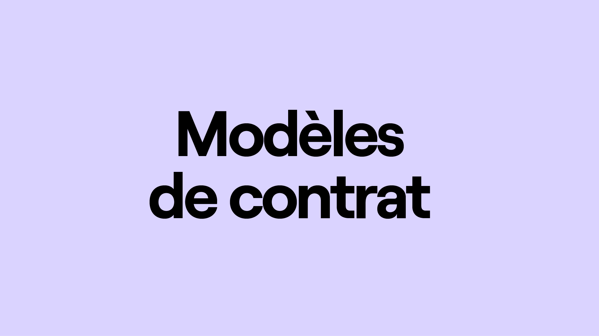 Modèles contrats Ubiq