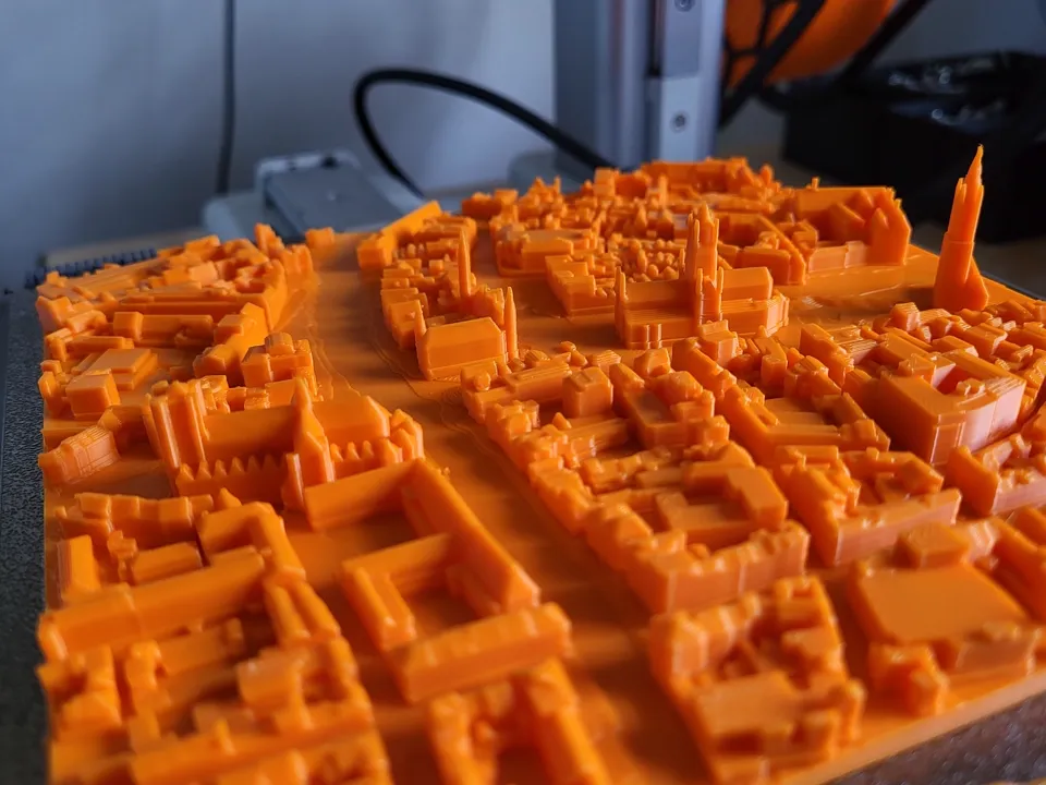 3D printed slab of the Korenmarkt area in Ghent
