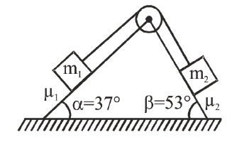 two blocks on incline