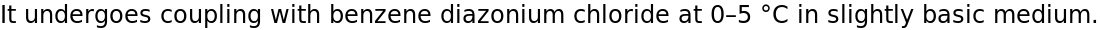 Diazonium coupling statement
