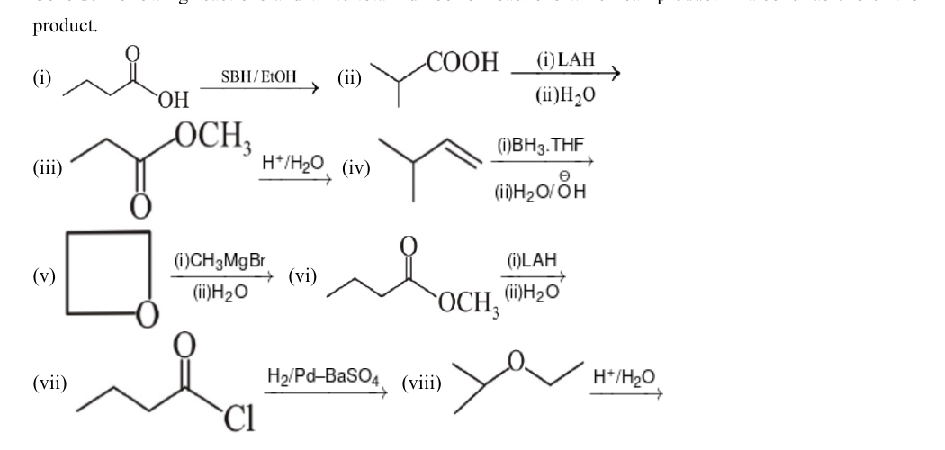 Eight reaction schemes