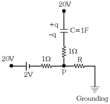 circuit with capacitor and resistor R