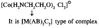 Question diagram: The number of geometric isomers possible for the complex C o