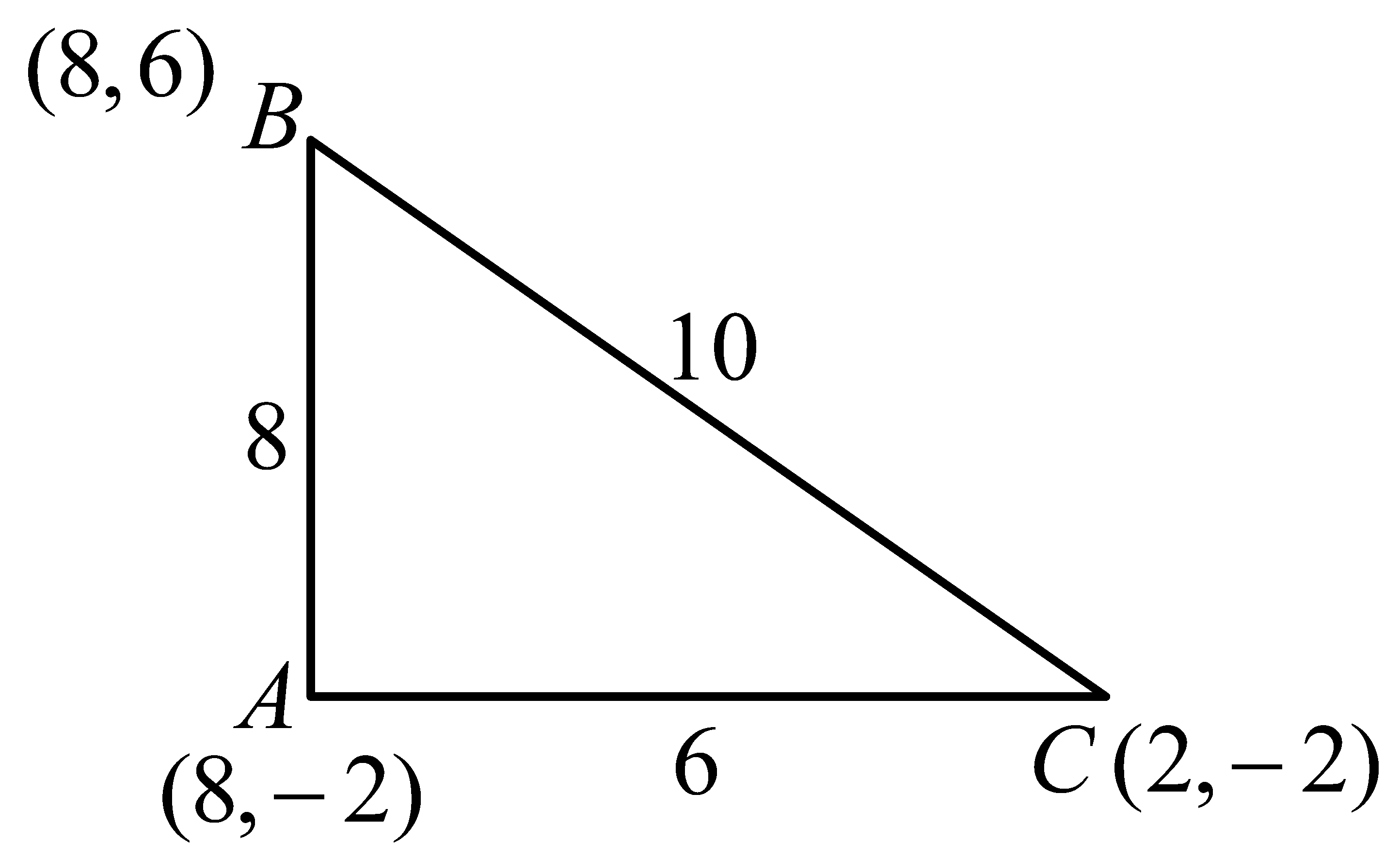 Question diagram: Let A α , - 2 , B α , 6 and C α 4 , - 2 be vertices of a ∆ A