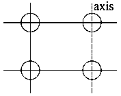 Question diagram: Four identical solid spheres each of mass m and radius a are