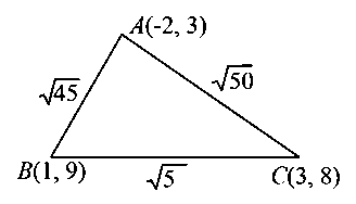 Question diagram: Consider a triangle having vertices A ( - 2 , 3 ) , B ( 1 ,