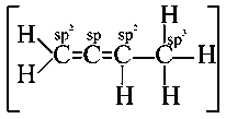 Question diagram: In C 1 H 2 = C 2 = C 3 H - C 4 H 3 molecule, the hybridizati