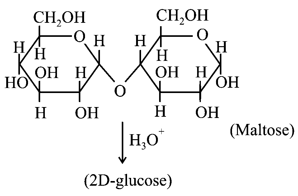 Question diagram: Maltose on treatment with dilute H C l gives: