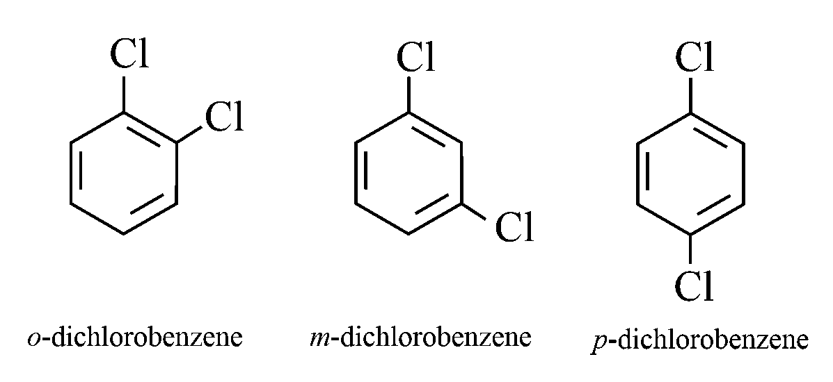 Question diagram: The correct order of melting point of dichlorobenzenes is