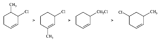 Question diagram: The correct order of reactivity of the given chlorides with