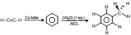 Question diagram: In the following sequence of reactions the maximum number of