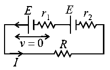 Question diagram: Two sources of equal emfs are connected in series. This comb