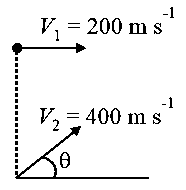 Question diagram: A fighter jet is flying horizontally at a certain altitude w