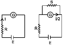 Question diagram: In a circuit for finding the resistance of a galvanometer by