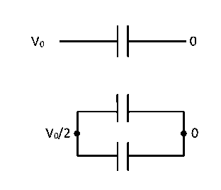 Question diagram: A 60 p F capacitor is fully charged by a 20 V supply. It is
