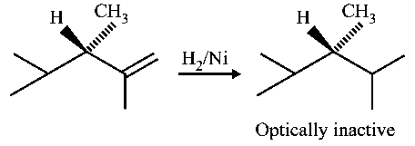 Question diagram: Which of the following compounds produces an optically inact