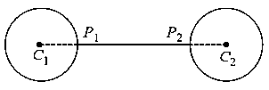 Question diagram: The minimum distance between any two points P 1 and P 2 whil