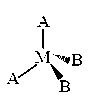Question diagram: The number of possible optical isomers for the complexes M A