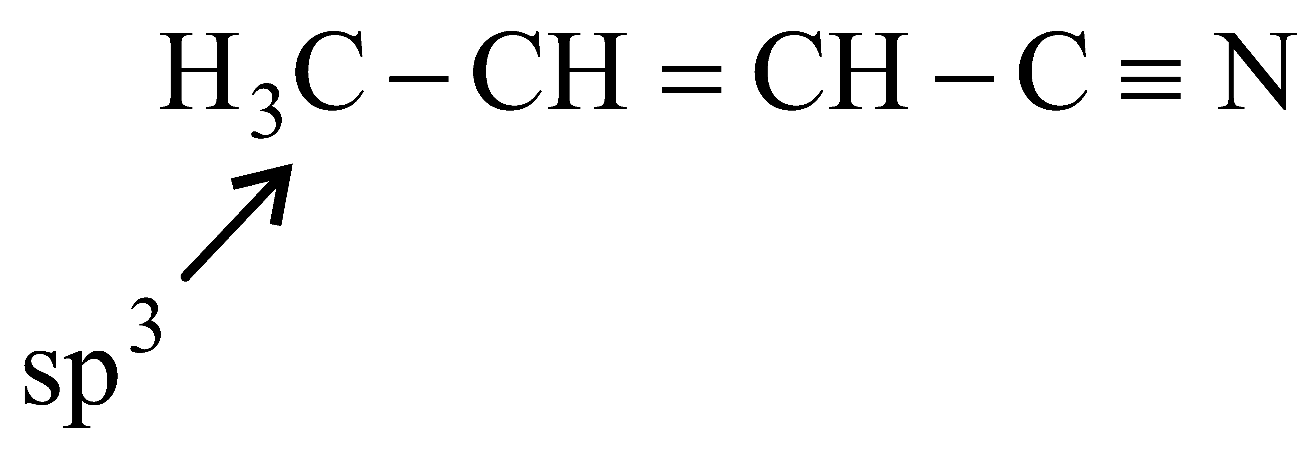 Question diagram: The number of sp 3 hybridised carbons in an acyclic neutral