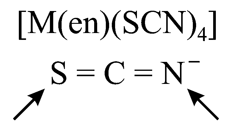 Question diagram: Number of ambidentate ligands in a representative metal comp
