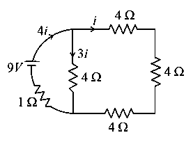 Question diagram: A 16 Ω wire is bent to form a square loop. A 9 V supply havi