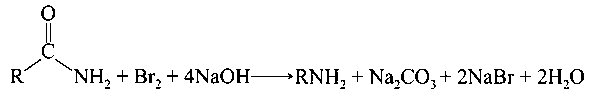 Question diagram: In the Hoffmann bromamide degradation reaction, the number o