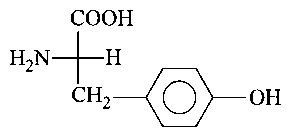 Question diagram: Which of the following is correct structure of tyrosine?